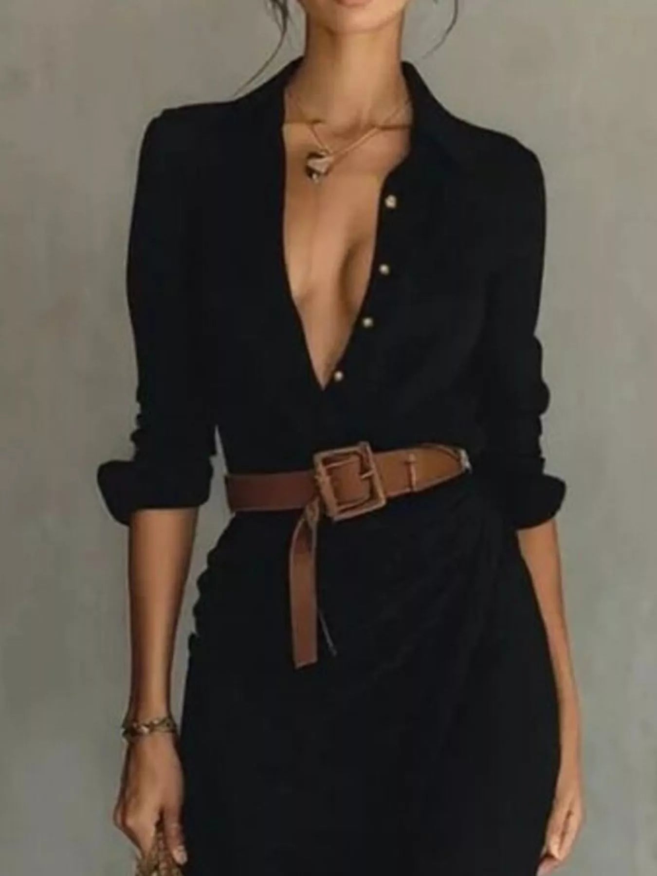 Ruched Long Sleeve Maxi Dress