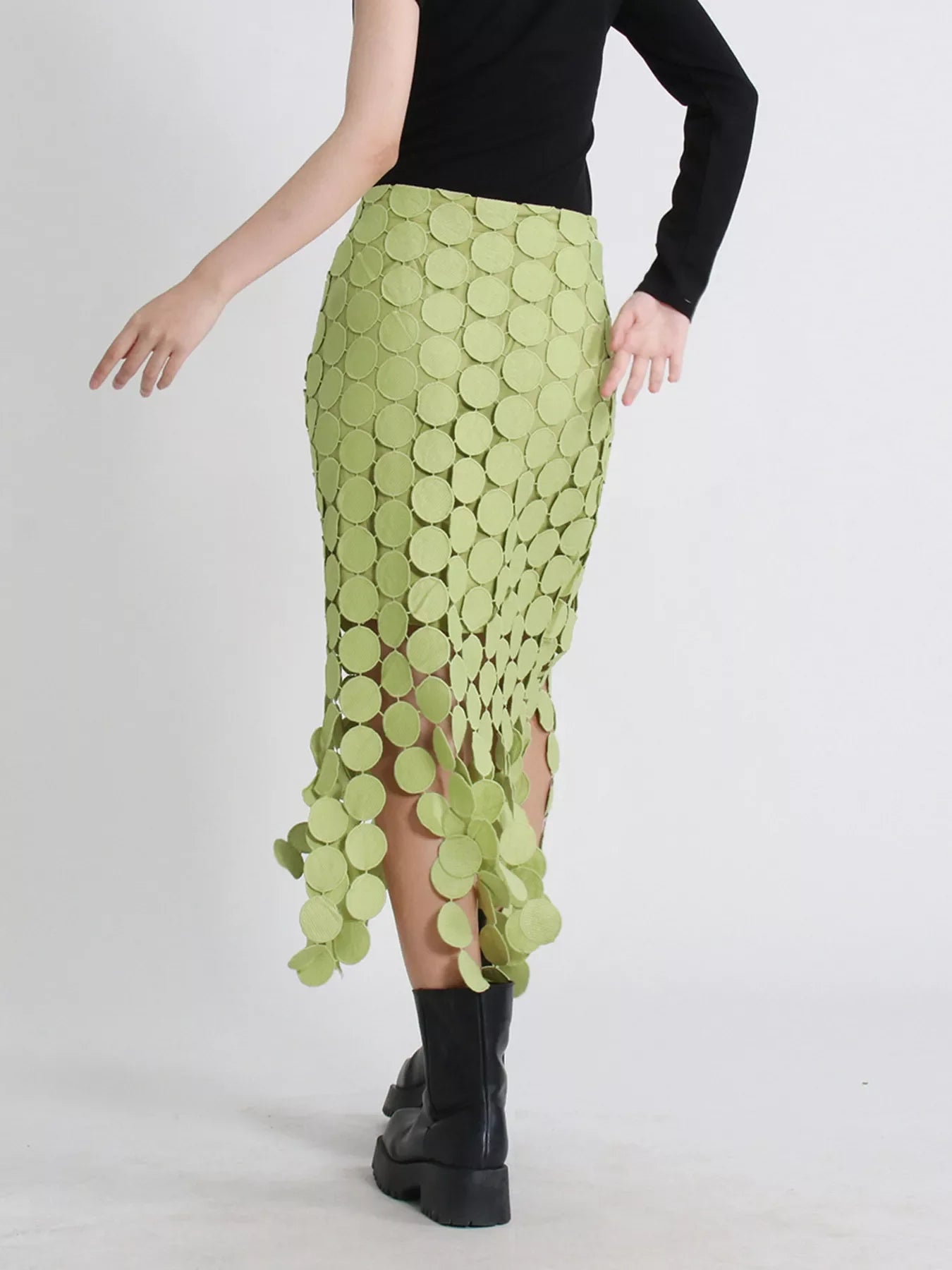 Fringe Midi Skirt See size chart under “more details”
