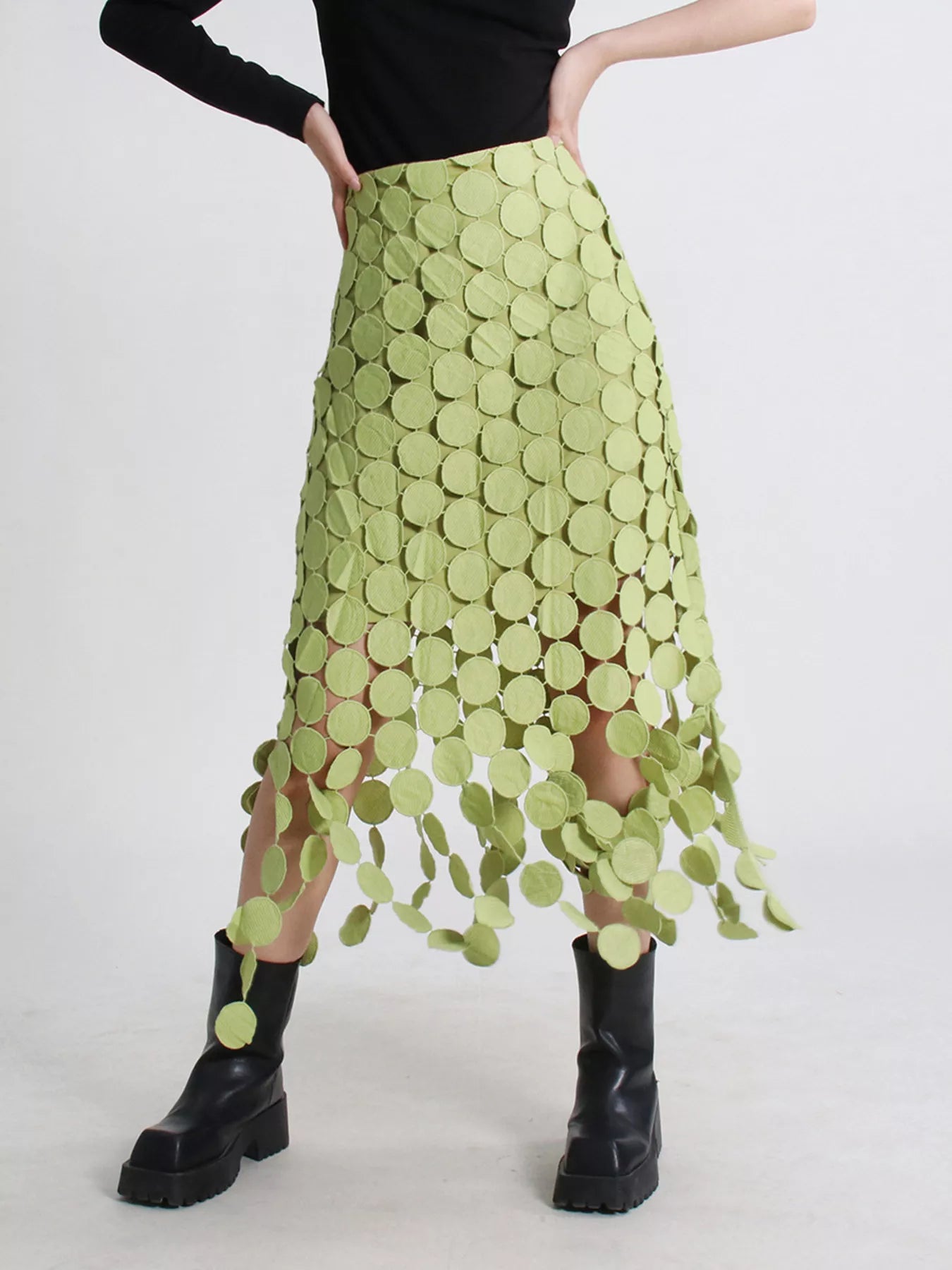 Fringe Midi Skirt See size chart under “more details”