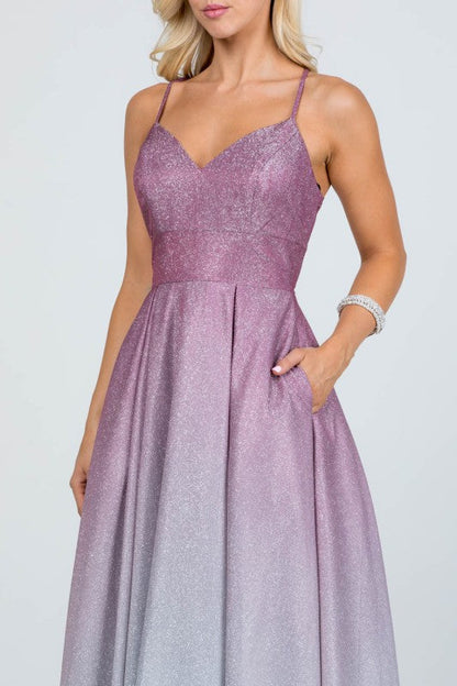 Back lace up ombré gown