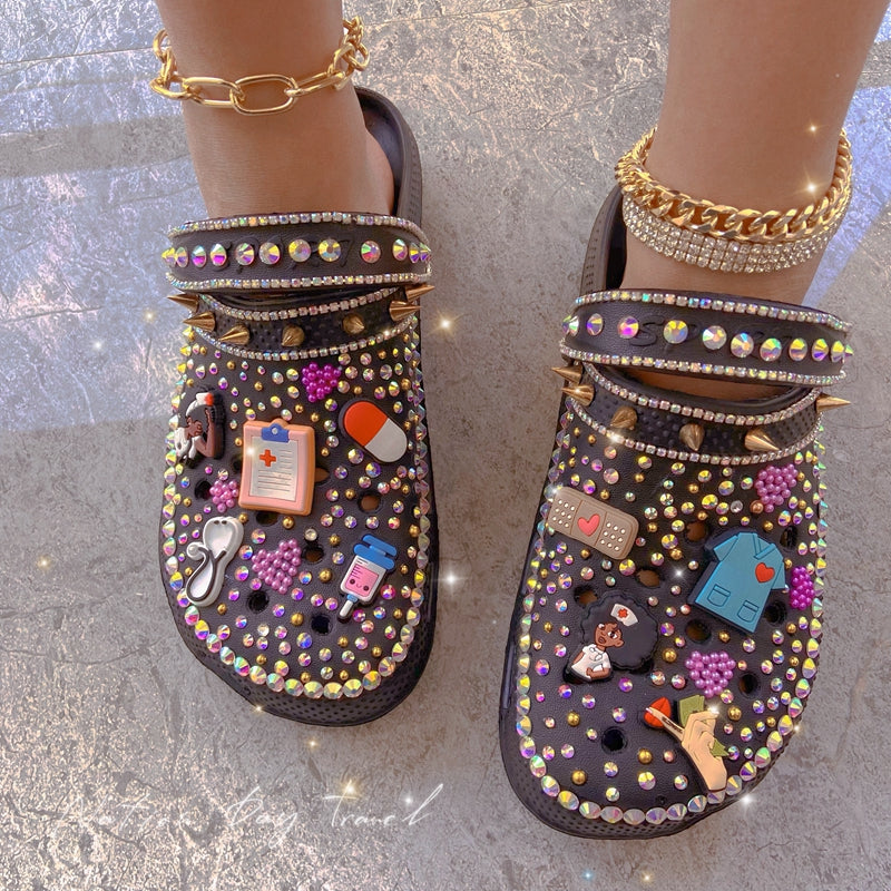 Women's Bling Clogs - Soft Summer Garden Sandals