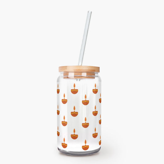 Diya Glass Tumbler – Glow Up Your Sips with Festive Charm