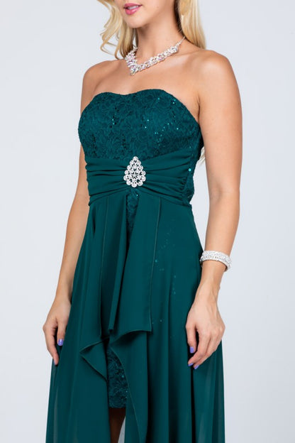 Open back lace and chiffon surplus dress