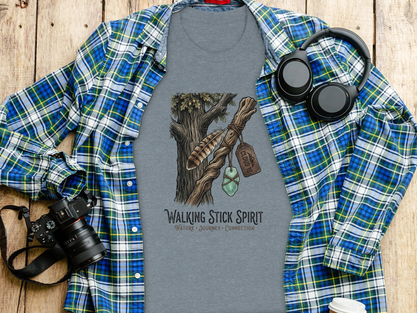 Heritage Walking Stick Spirit: Journey Nomad Tee