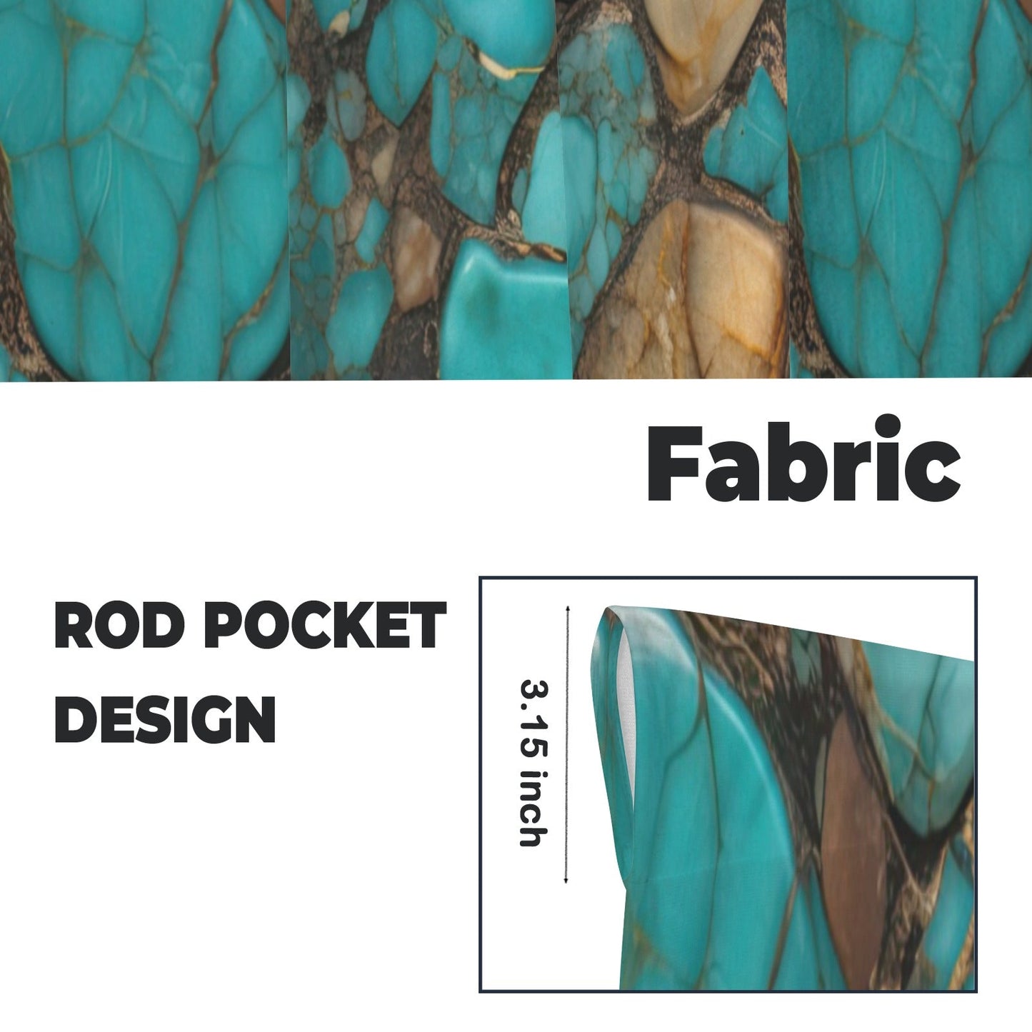 Baha Ranch Turquoise Window Curtains 28"x40" (2-Piece) Made in America