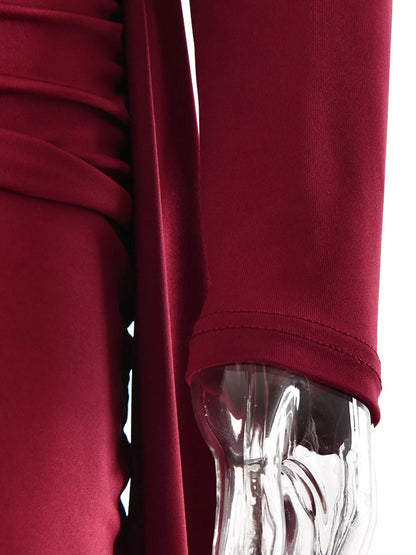 One-Shoulder Ruched Maxi Dress