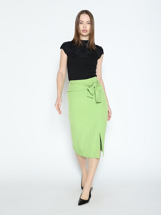 Flower Applique Mock Neck Cap Sleeve Top