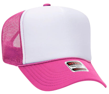 It's River Time Neon Pink Design Adult Otto Foam Trucker Hat