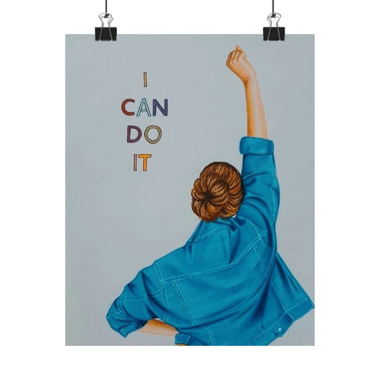 "I Can Do It" Motivational Wall Art – Inspirational Quote Poster – 8x10 Matte Print
