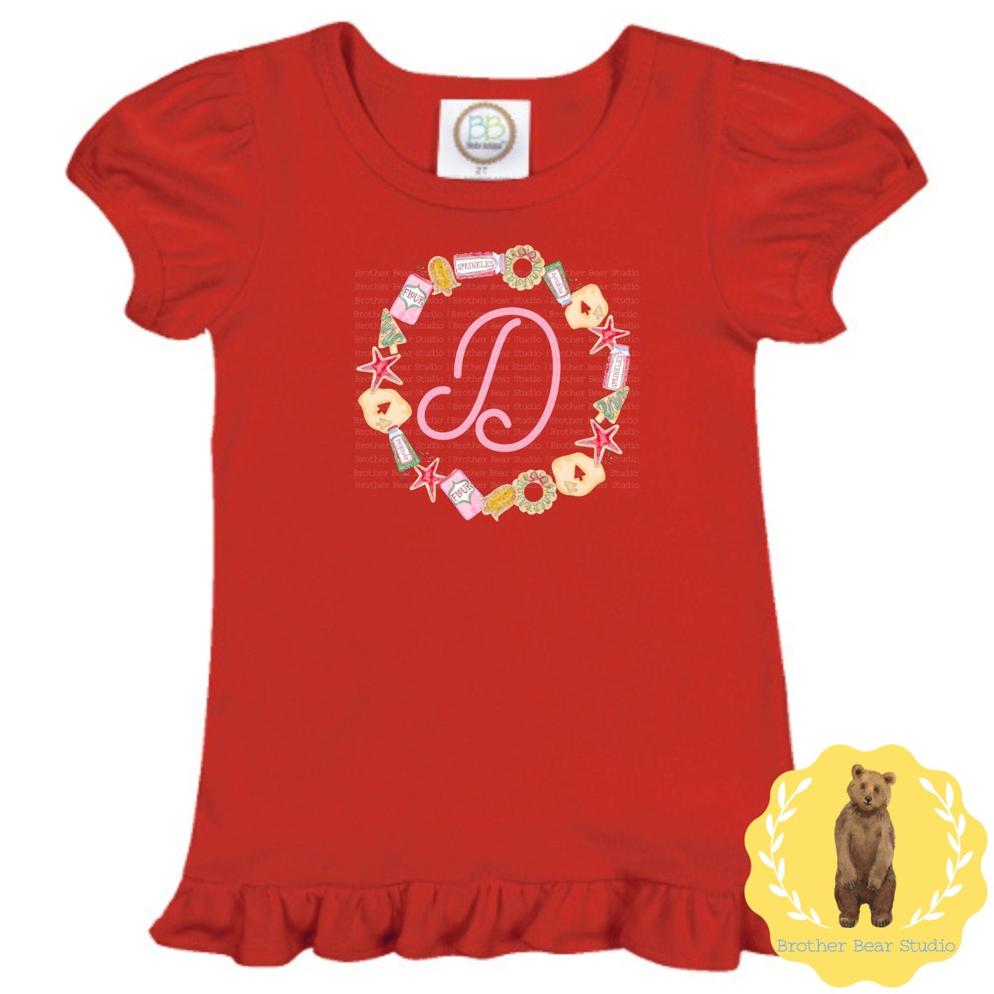 Sugar Cookie Ruffle Tee Shirt | Girls | Short Sleeve | Holiday | Long Sleeve |