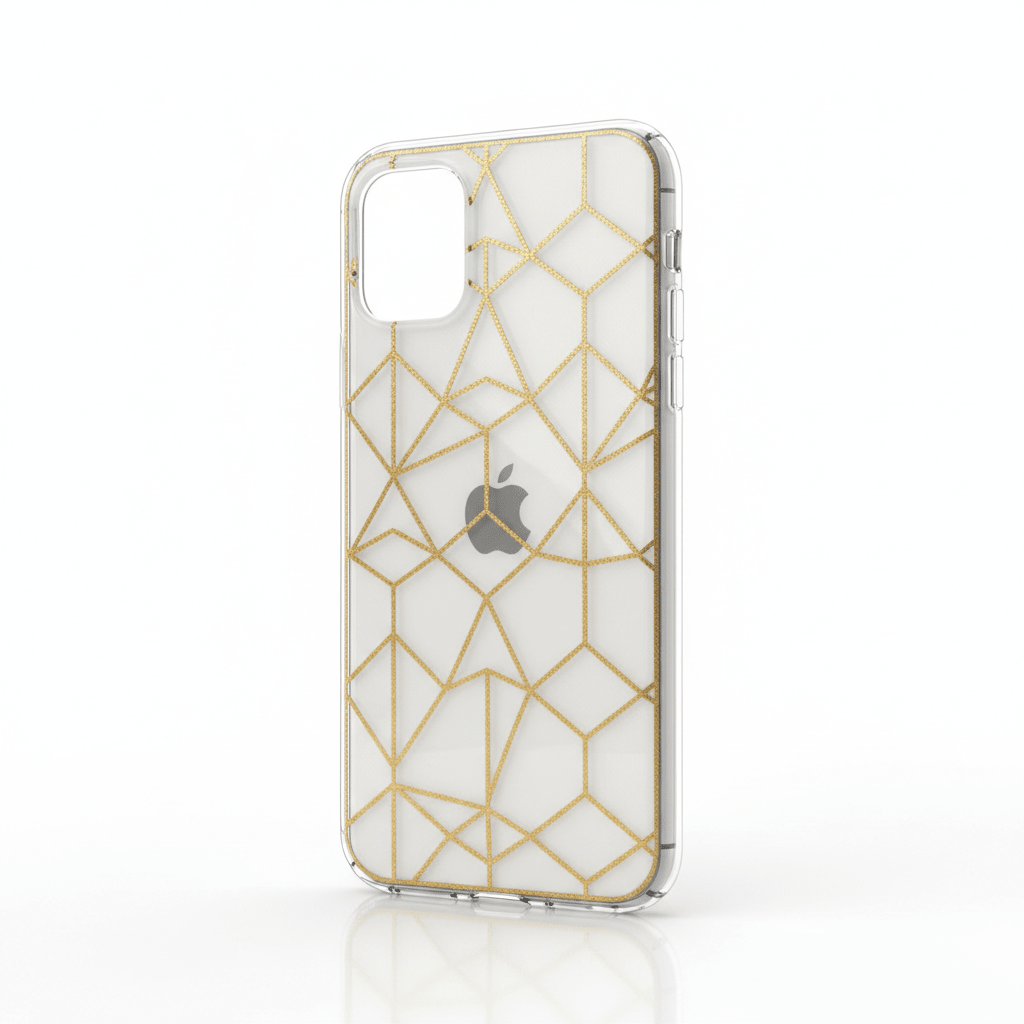Clear Gold Geometric Phone Case