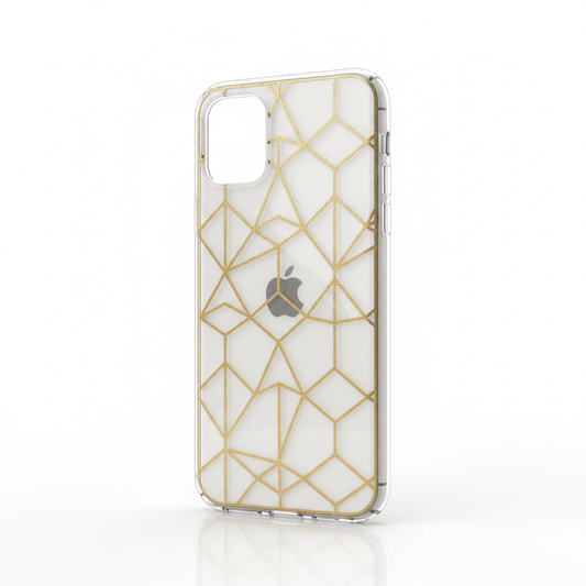 Clear Gold Geometric Phone Case