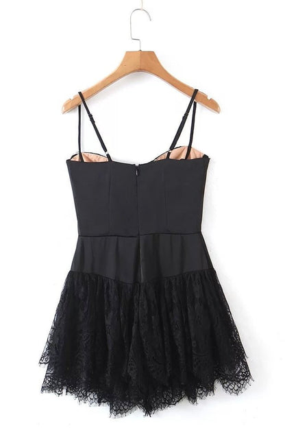Jessica Bara Aviva Lace Slip Mini Dress