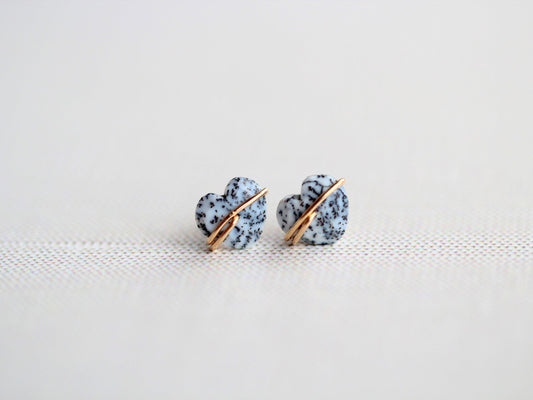 Heart Studs - Dendritic Opal