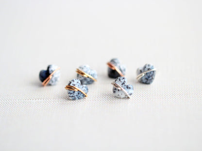 Heart Studs - Dendritic Opal