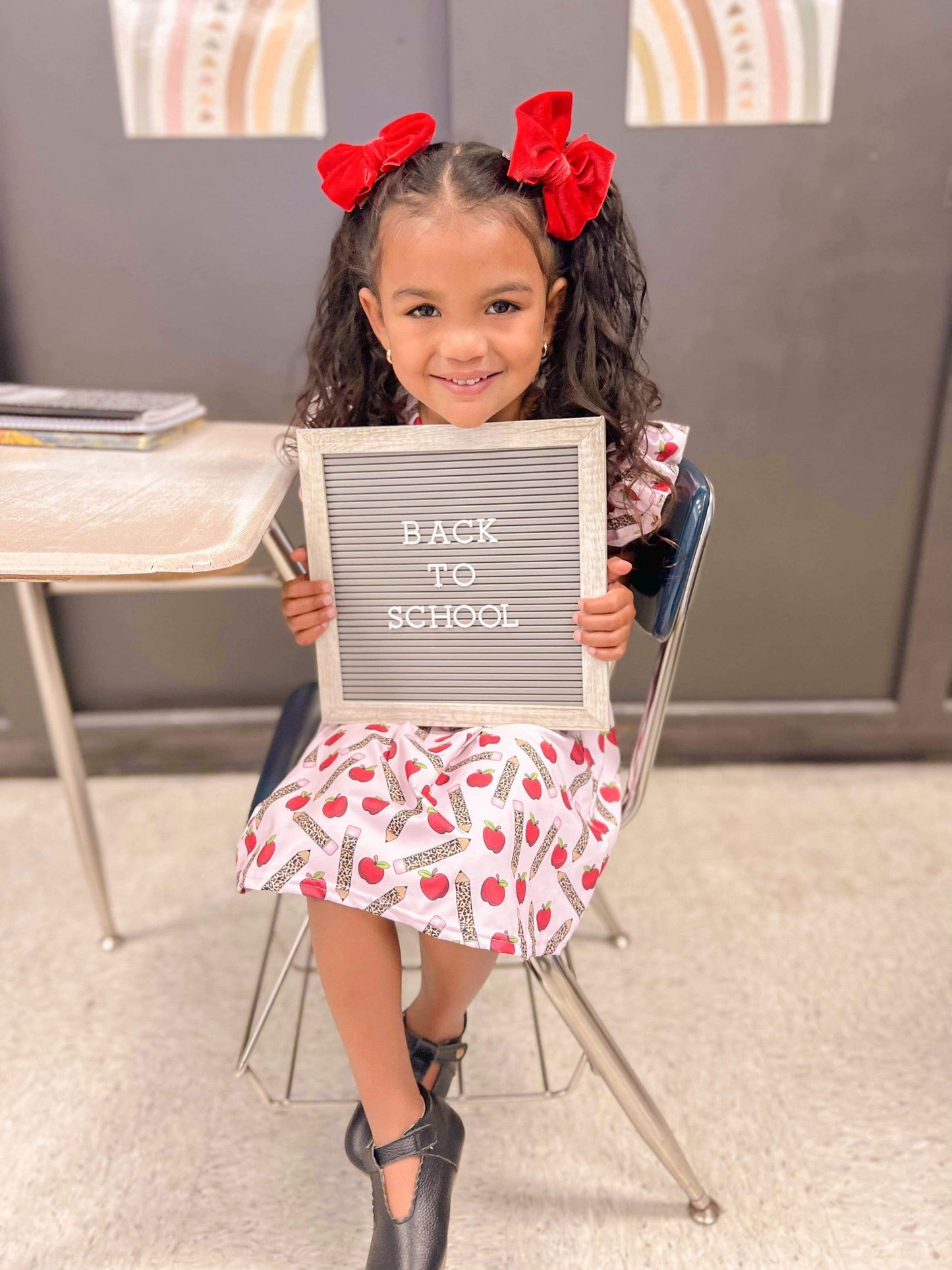 Leopard pencil back to school dress