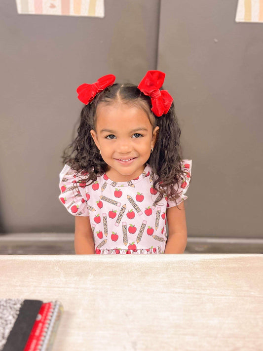 Leopard pencil back to school dress