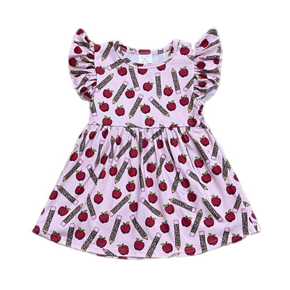 Leopard pencil back to school dress