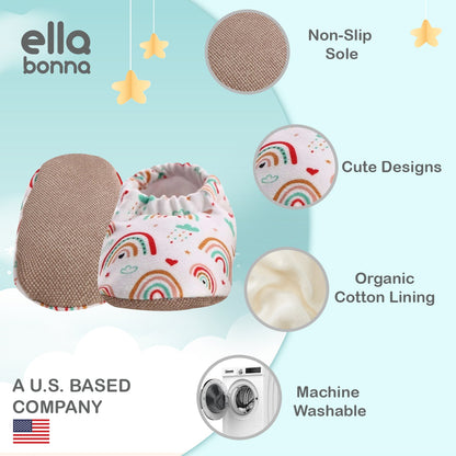 Ella Bonna Baby Moccasins, Slippers, Pink Striped