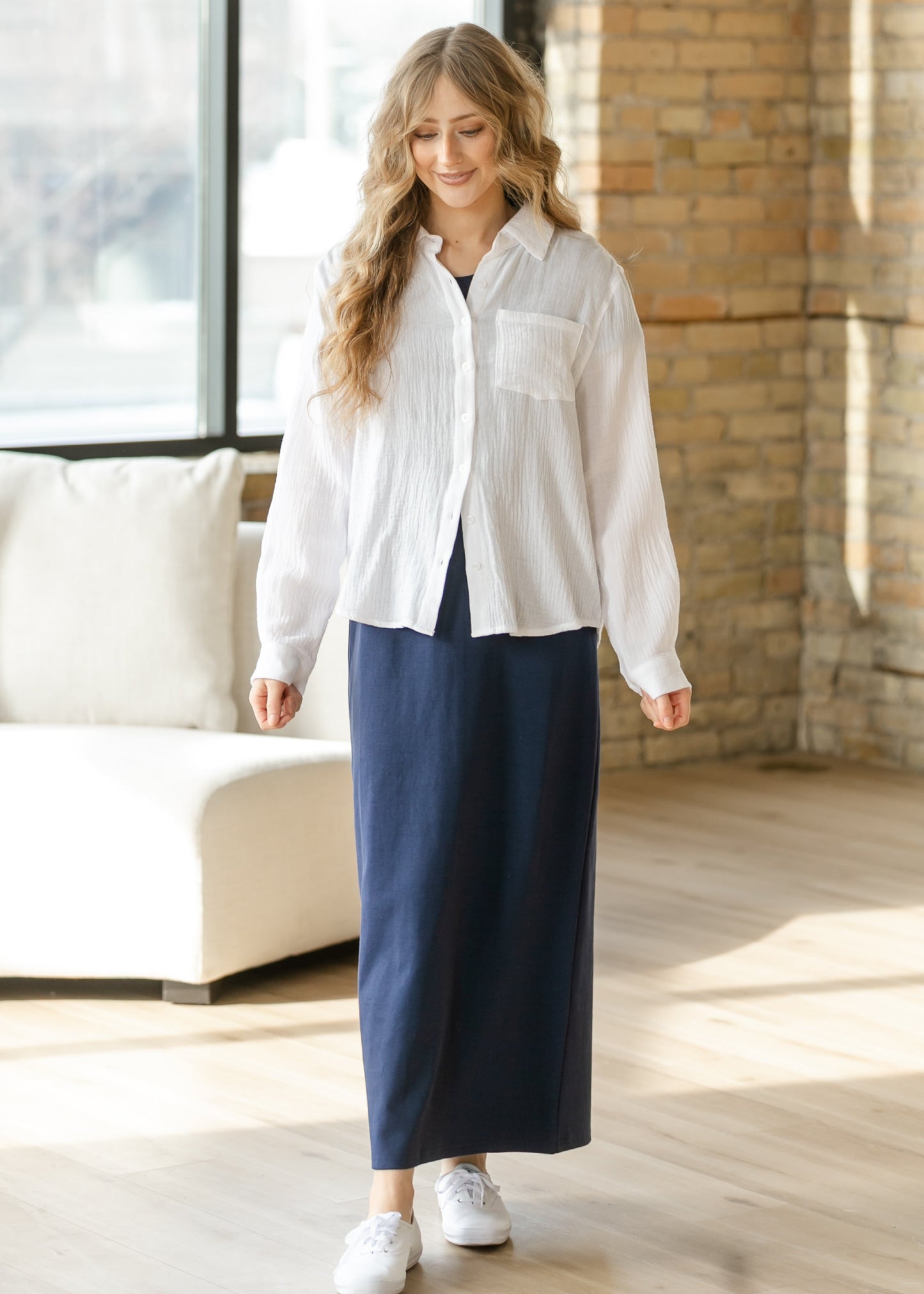 Jane Navy T-shirt Maxi Dress