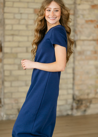 Jane Navy T-shirt Maxi Dress