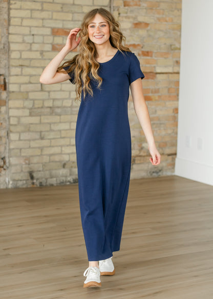 Jane Navy T-shirt Maxi Dress