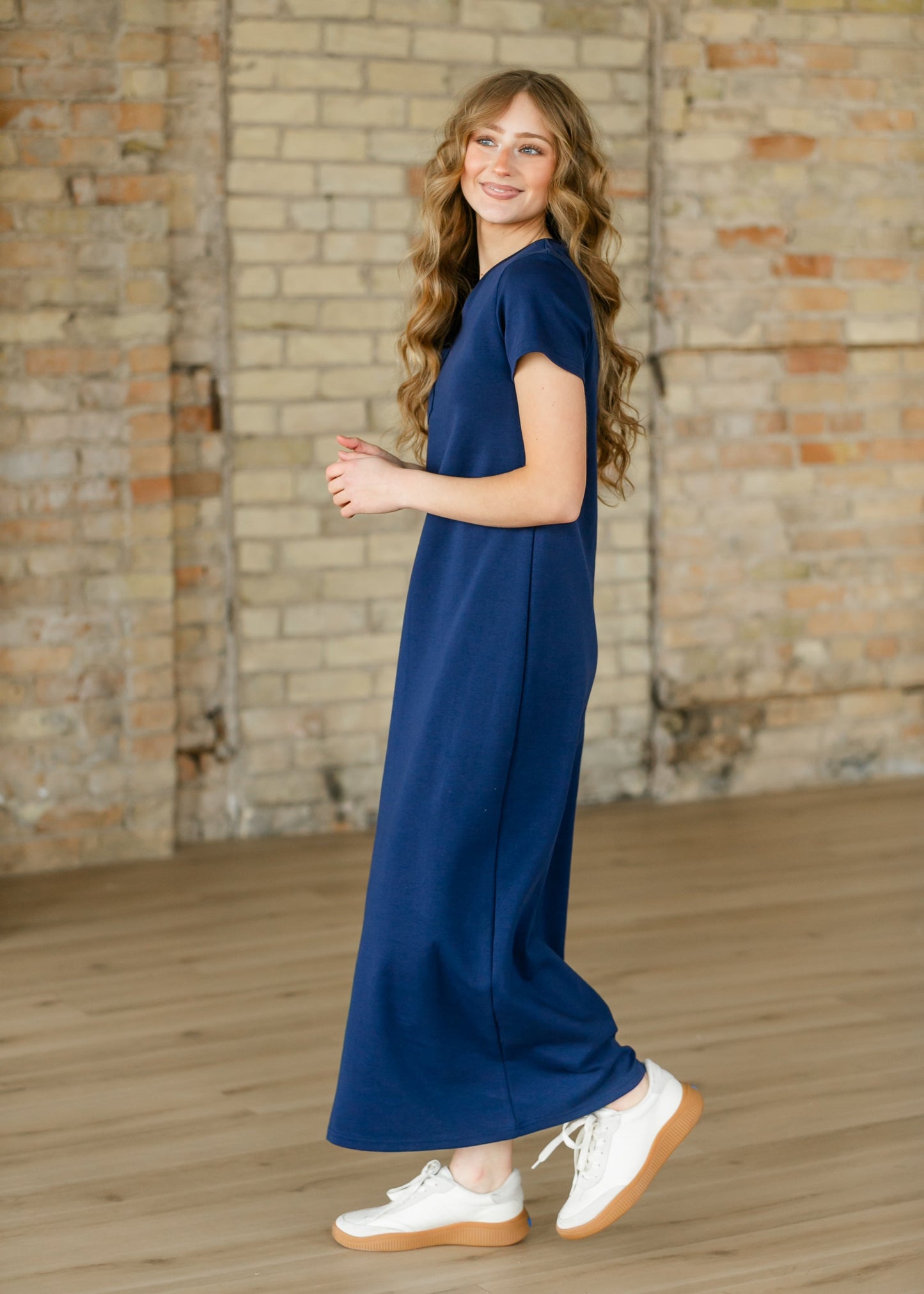 Jane Navy T-shirt Maxi Dress