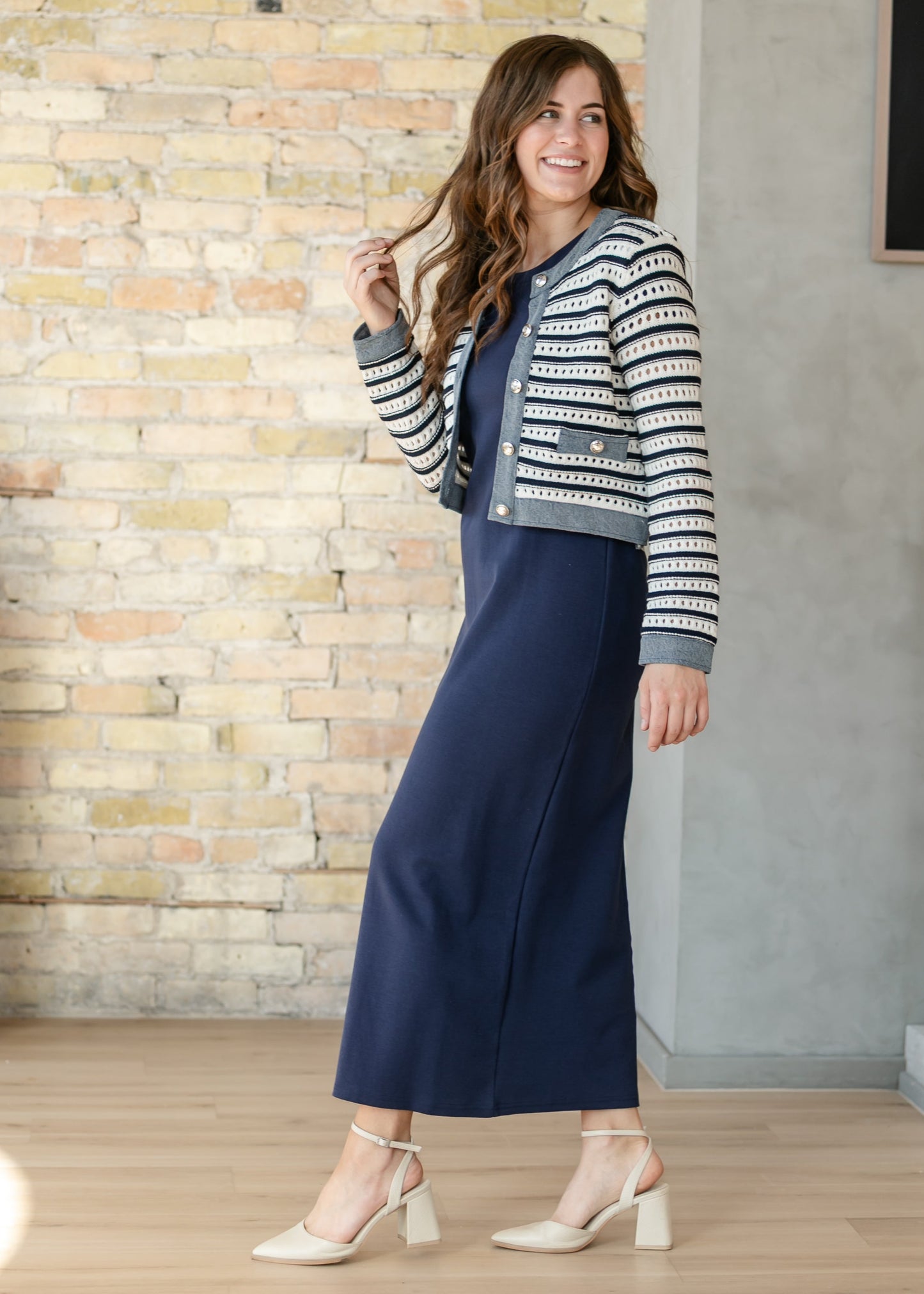 Jane Navy T-shirt Maxi Dress