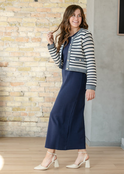 Jane Navy T-shirt Maxi Dress