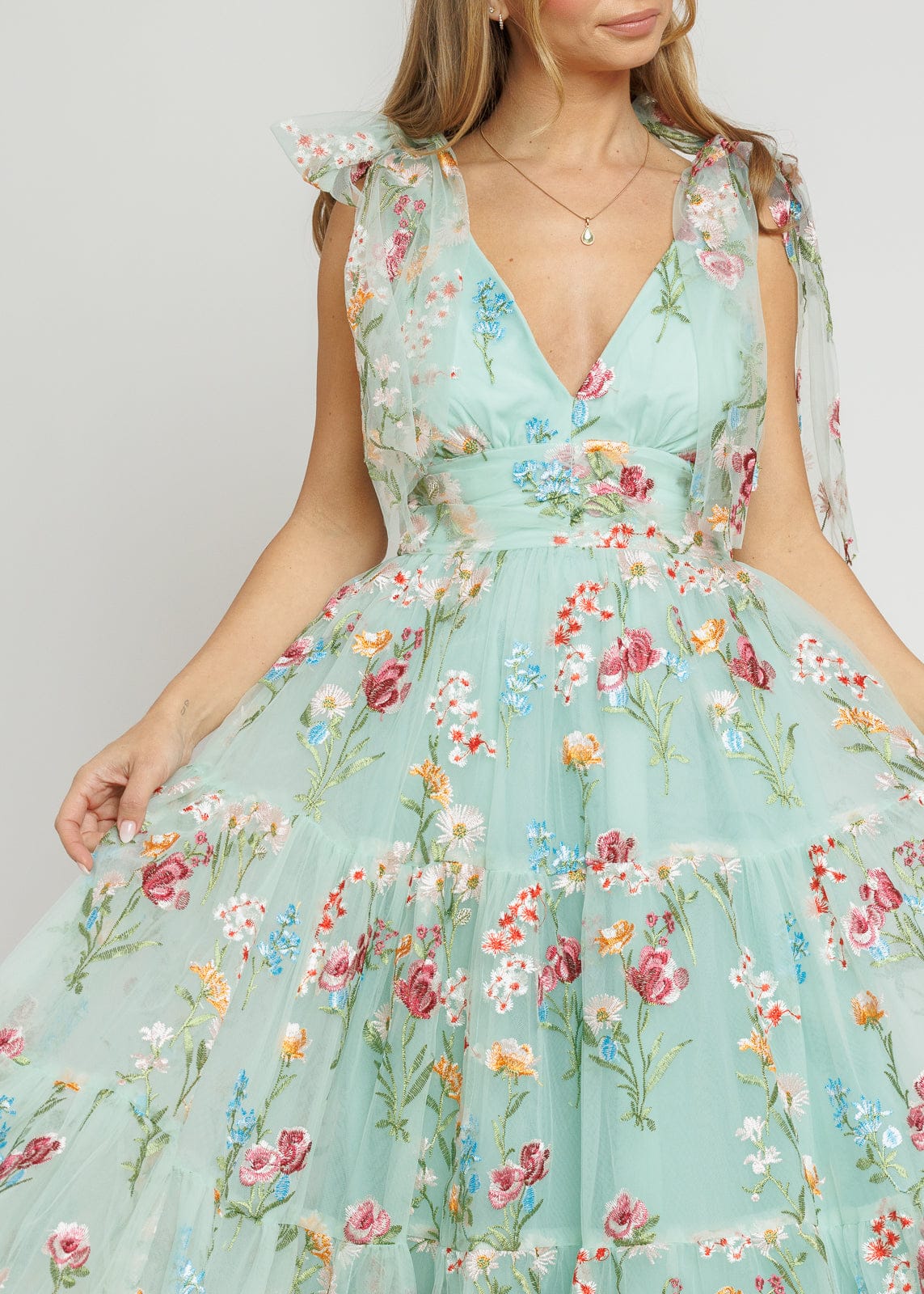 Margaret Floral Midi Dress Green