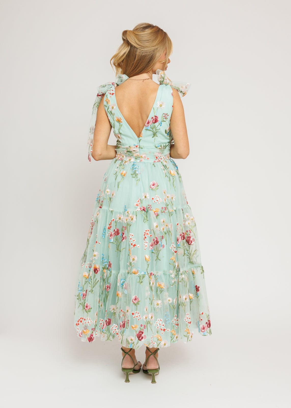 Margaret Floral Midi Dress Green