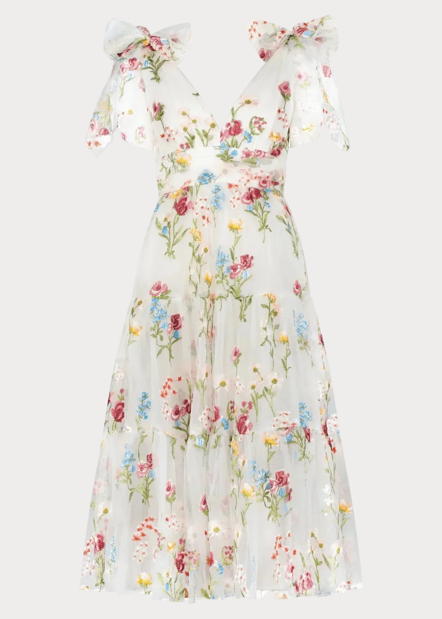 Margaret Floral Midi Dress White