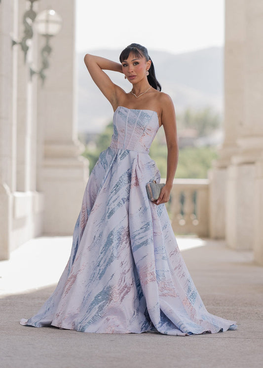 Nessa Metallic Dress - Blue