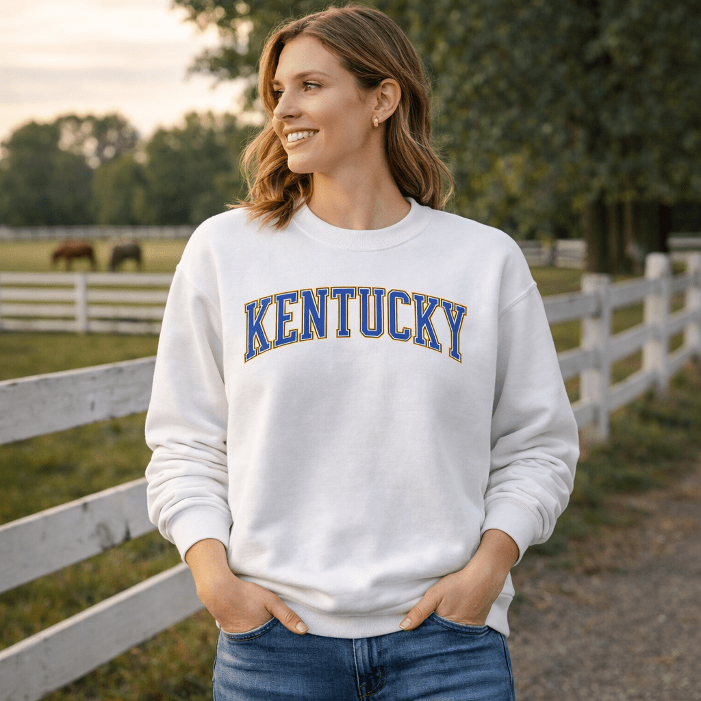 Kentucky Arch Sweatshirt | Denim Texture Design | Unisex Fit
