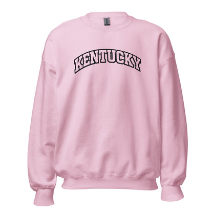 Kentucky Arched Sweatshirt | Thick Outline Block Letter Design | Basic