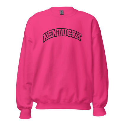 Kentucky Arched Sweatshirt | Thick Outline Block Letter Design | Basic