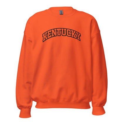 Kentucky Arched Sweatshirt | Thick Outline Block Letter Design | Basic