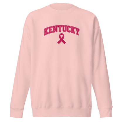 Kentucky Awareness Sweatshirt | Embroidered Pink Ribbon Design | Premium Fleece