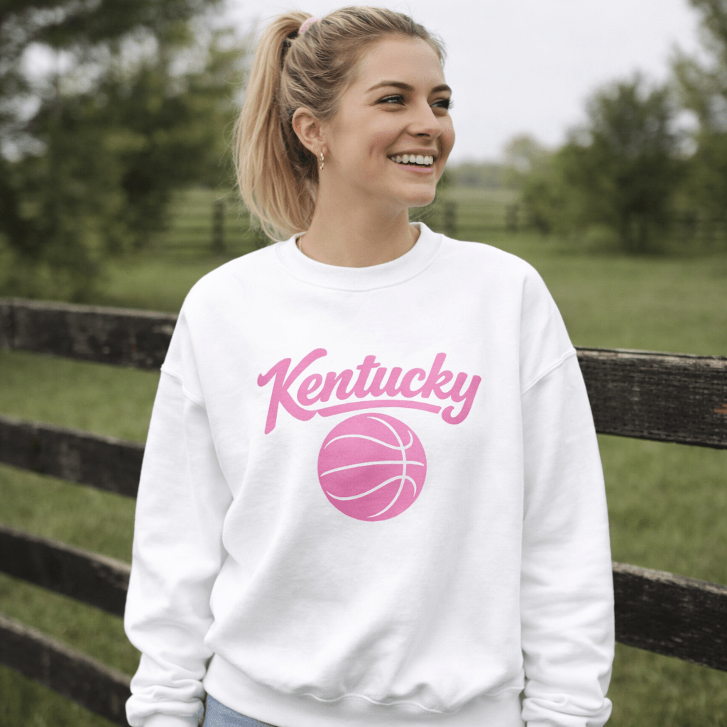 Kentucky Script Basketball Sweatshirt | Pink Design | Classic Fleece