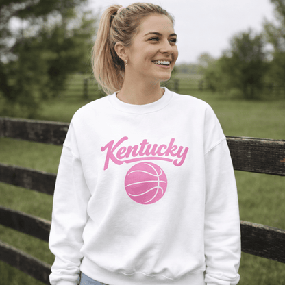 Kentucky Script Basketball Sweatshirt | Pink Design | Classic Fleece