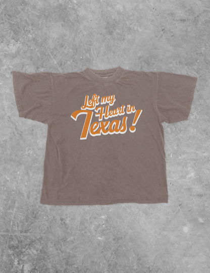 Underground Original Design: Left My Heart in Texas Boxy Cotton TShirt