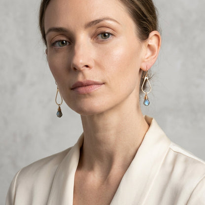 Prism Hoops - Labradorite