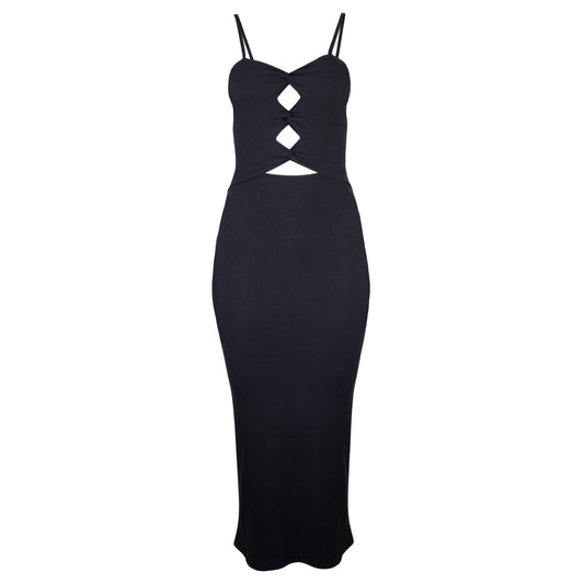 Heidi Cutout Detail Ribbed Maxi Dress