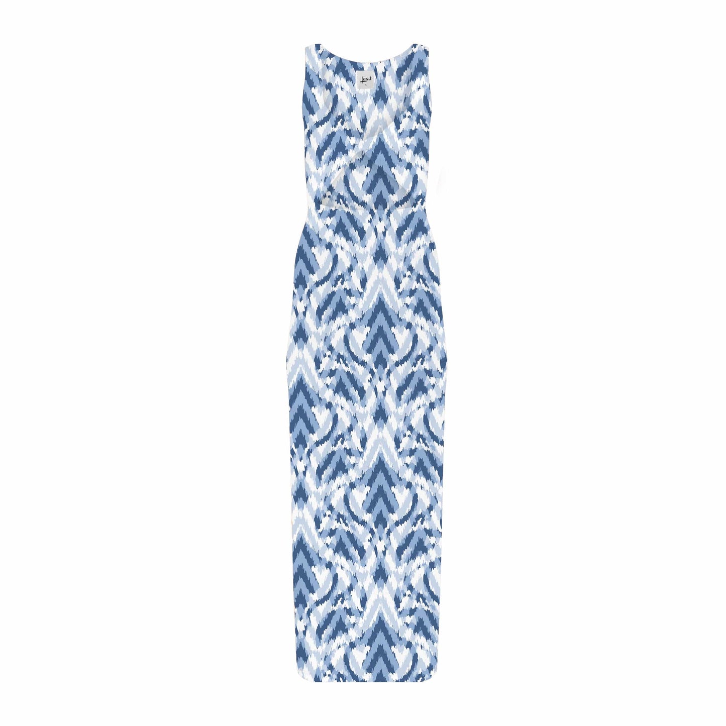 Krista Twist Dress - Blue Ikat
