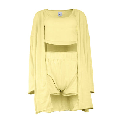Kora Cotton 3-Piece Lounge Set - Banana