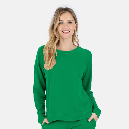 Melody Everyday Organic Cotton Pullover Sweatshirt - Tennis