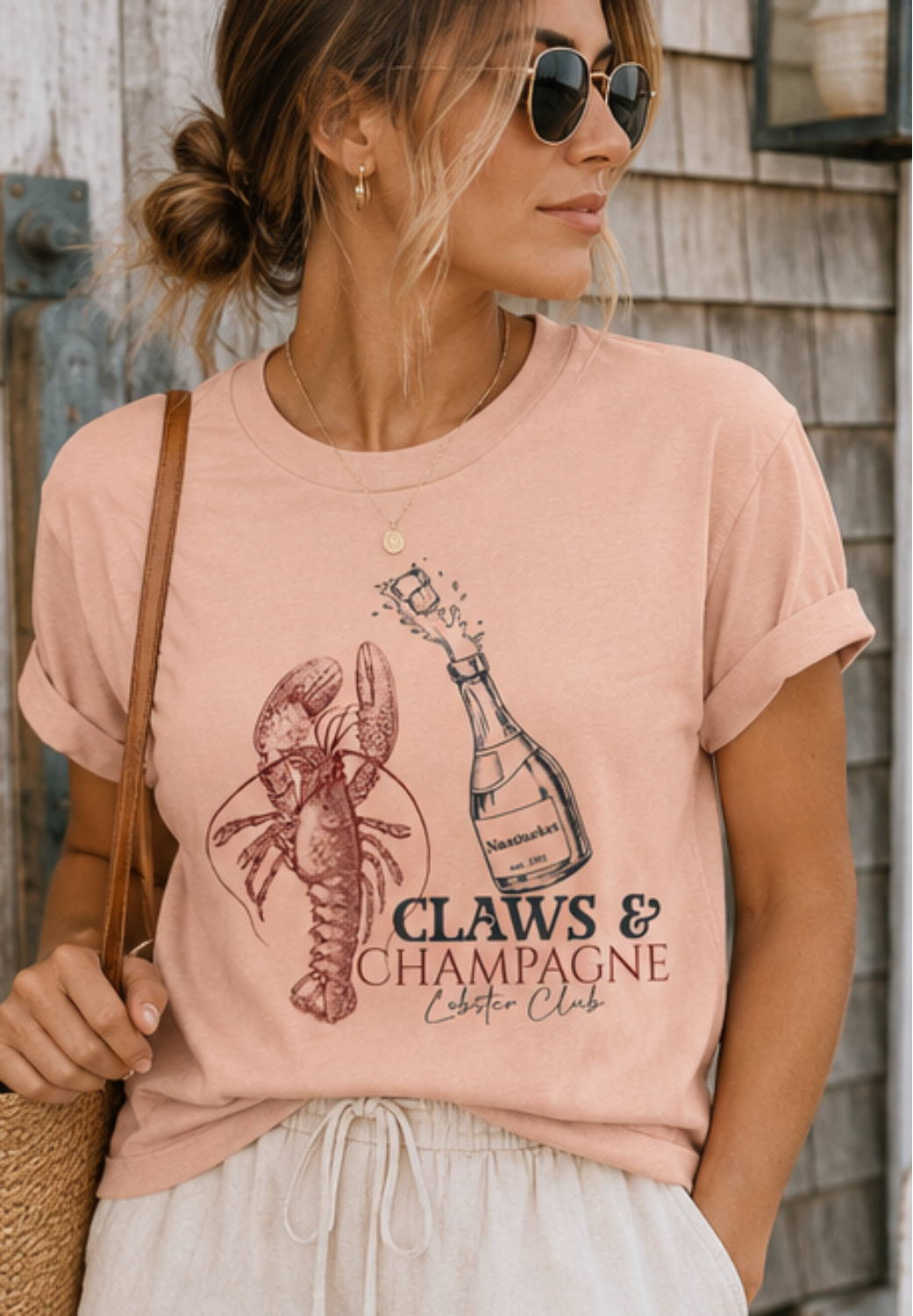 Claws & Champagne Lobster Club Bella Canvas Graphic Tee