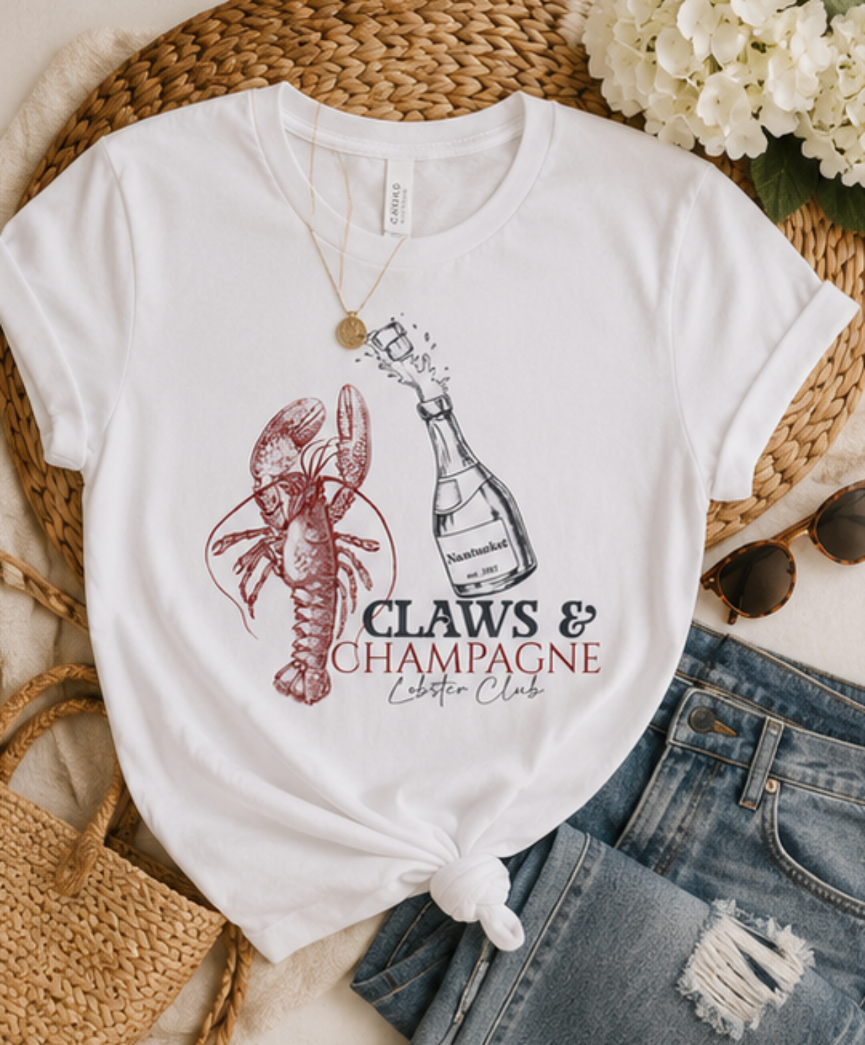 Claws & Champagne Lobster Club Bella Canvas Graphic Tee