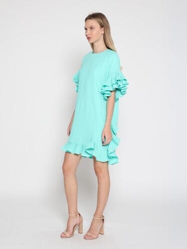 Loose Fitted Ruffle Sleeve Dress