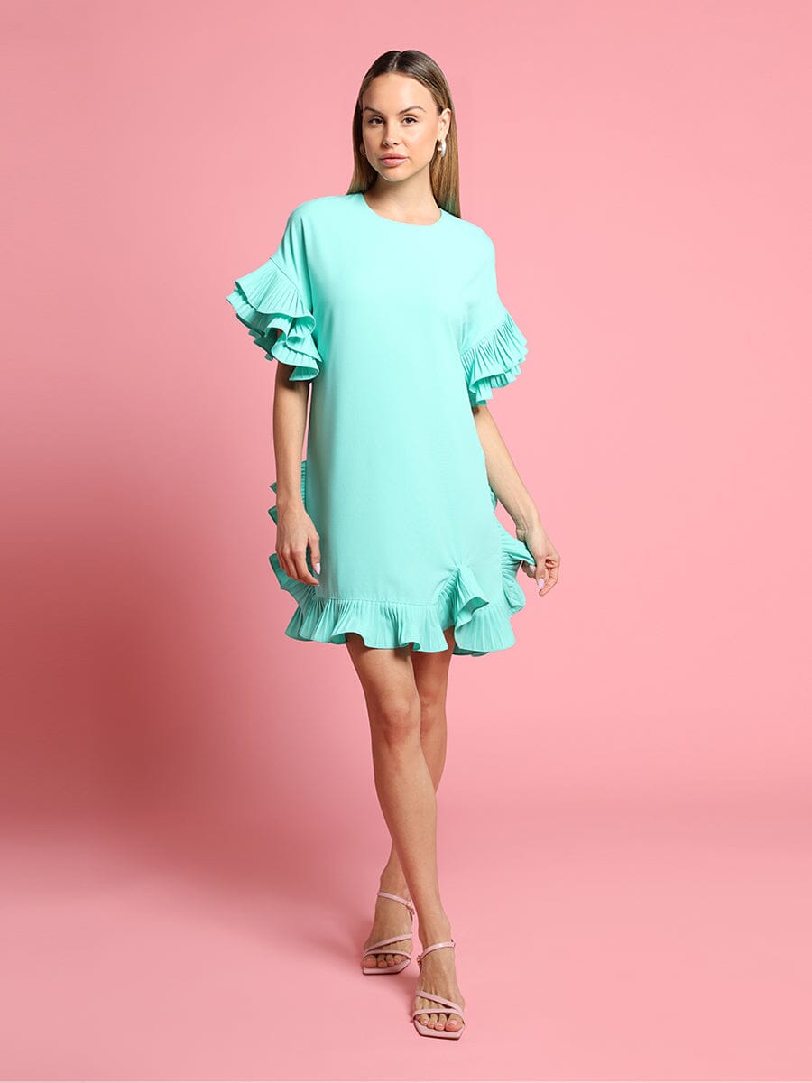 Loose Fitted Ruffle Sleeve Dress